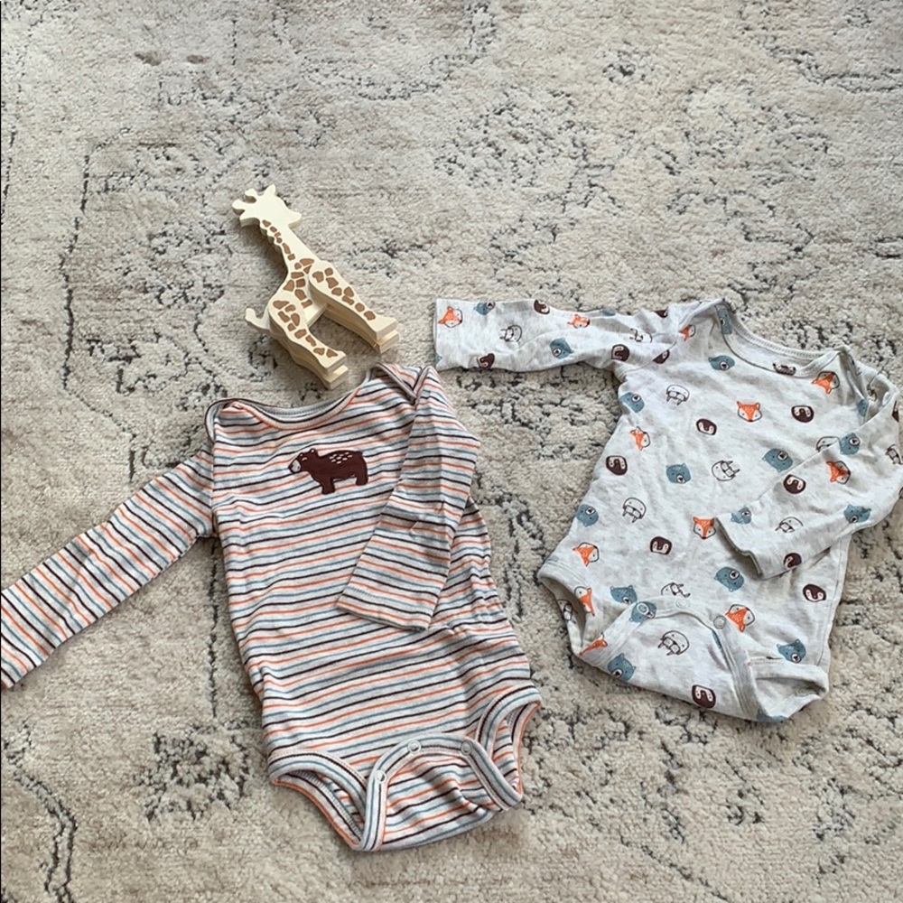 Two Carters woodland creature onsies